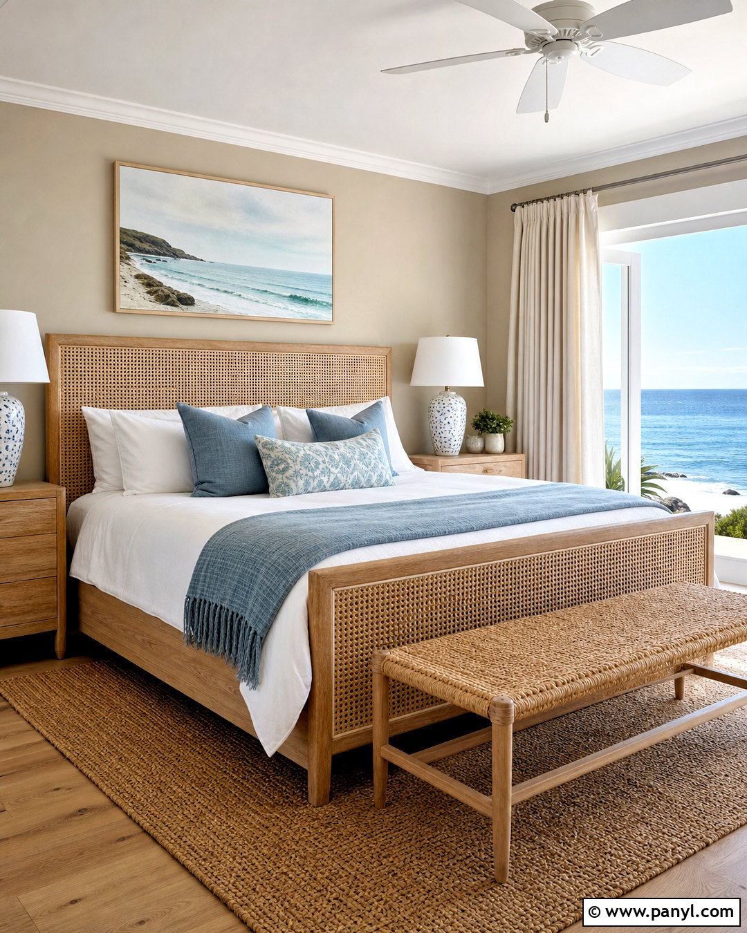 Taupe Walls With Coastal Blue Decor - 20 taupe walls bedroom ideas