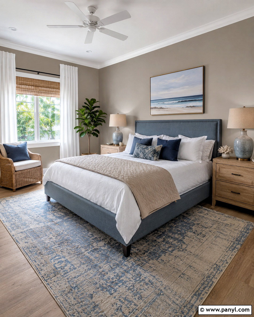 Taupe Walls With Dusty Blue Decor - 35 Taupe Wall Color Ideas
