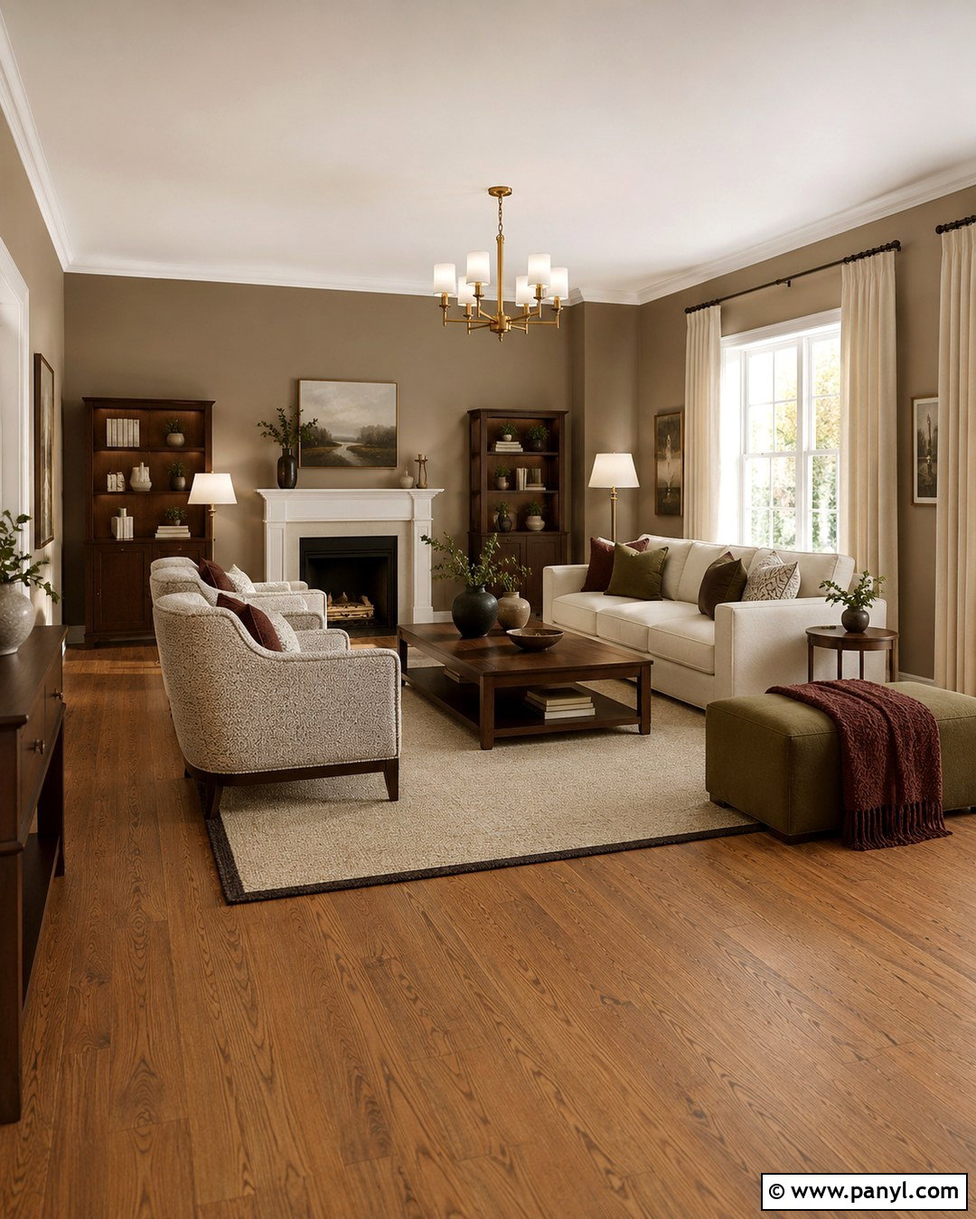 Taupe Walls With Medium Oak Floors - 20 Wood Floor Wall Paint Color Ideas