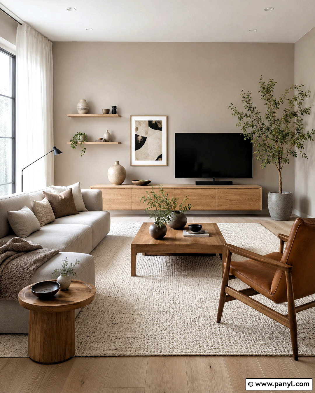 Taupe Walls With Natural Oak - 35 Taupe Wall Color Ideas