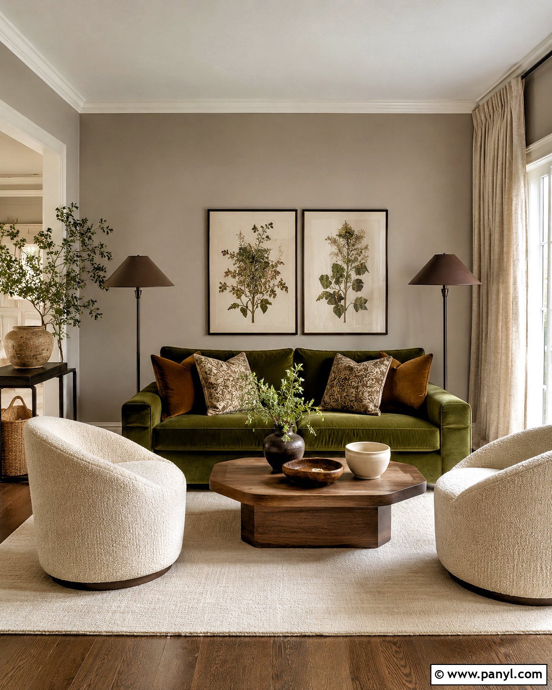 Taupe Walls With Olive Green Furniture - 35 Taupe Wall Color Ideas