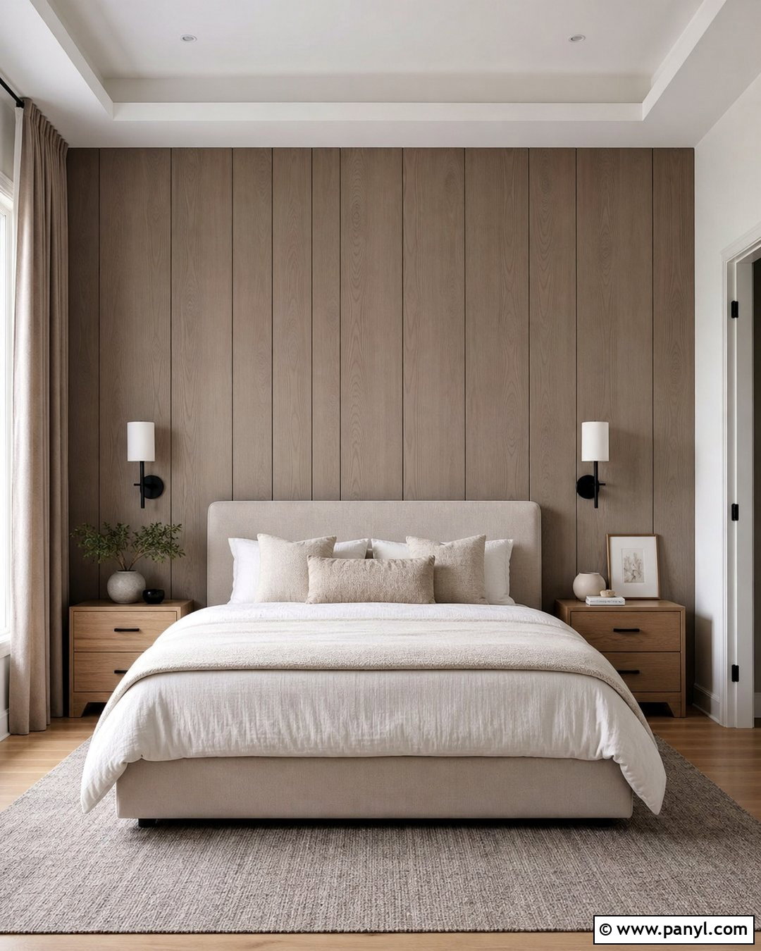 Taupe Wood Panel Wallpaper Bedroom - 30 neutral colors wallpaper ideas