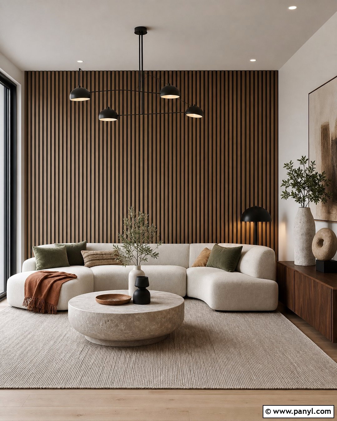 Taupe Wood Slat Accent Wall - 25 Taupe Accent Wall Living Room Ideas