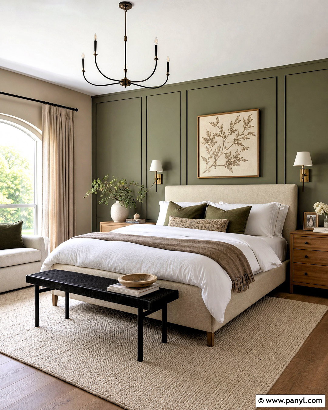 Taupe and Muted Green Walls - 20 wall color combination ideas