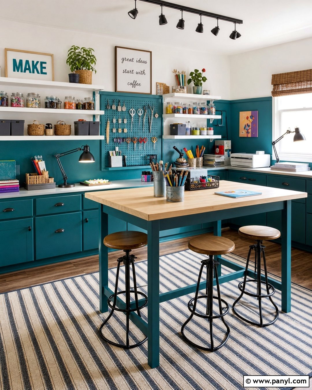 Teal 34 Painted Craft Room - 25 34 Painted Wall ideas