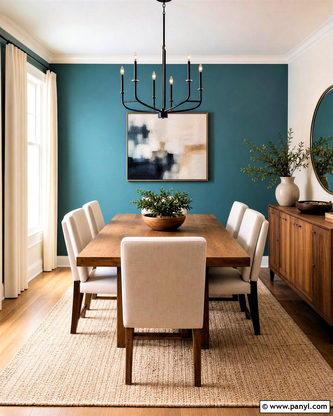 Teal Accent Wall Dining Room - 20 teal dining room ideas