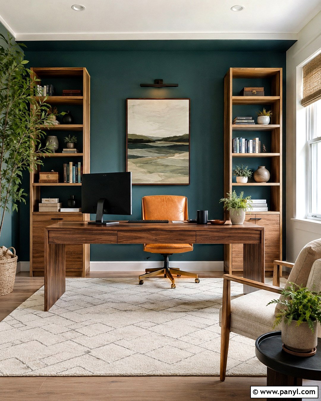 Teal Accent Wall Home Office - 20 Teal Accent Walls