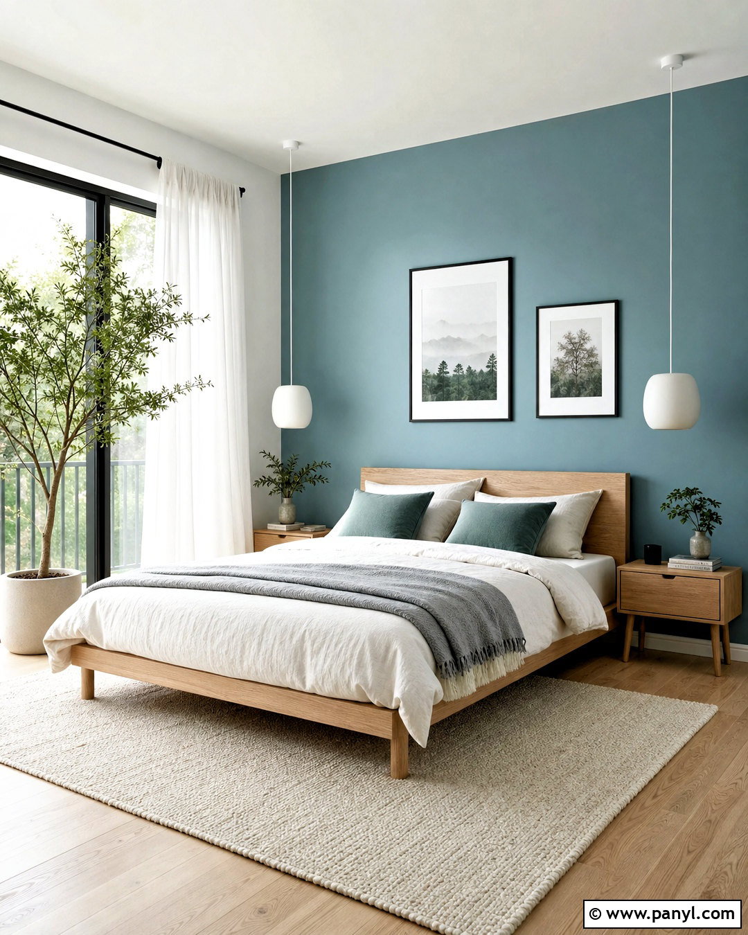 Teal Accent Wall With Scandinavian Decor - 20 teal accent wall bedroom ideas