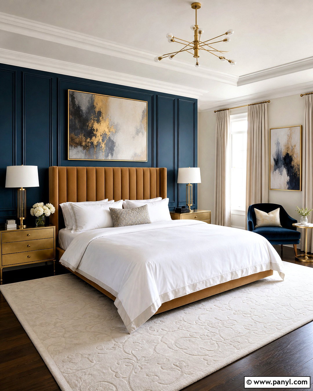 Teal Accent Wall With Velvet Headboard - 20 teal accent wall bedroom ideas