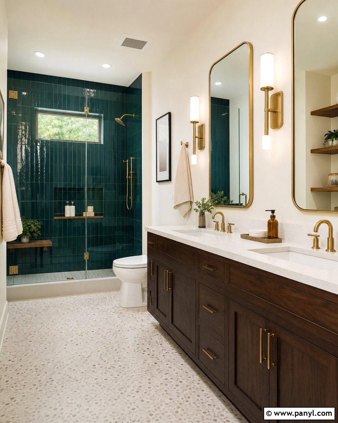 Teal And Brass Bathroom - 20 Aesthetic Bathroom Color Schemes