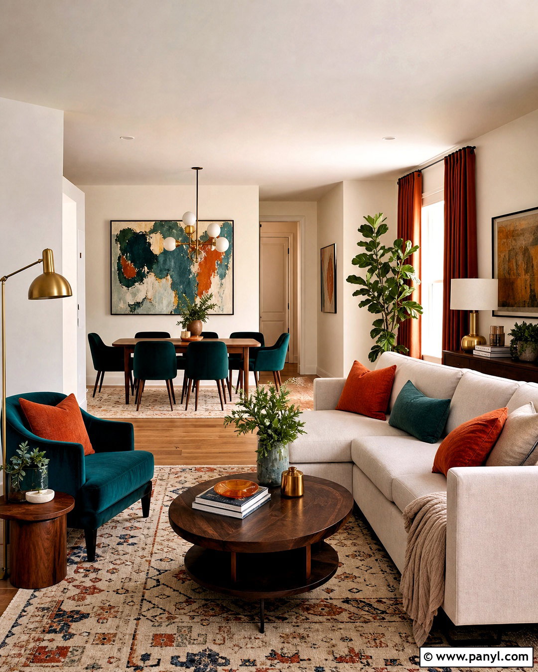 Teal And Burnt Orange Apartment Color Scheme - 20 apartment color schemes