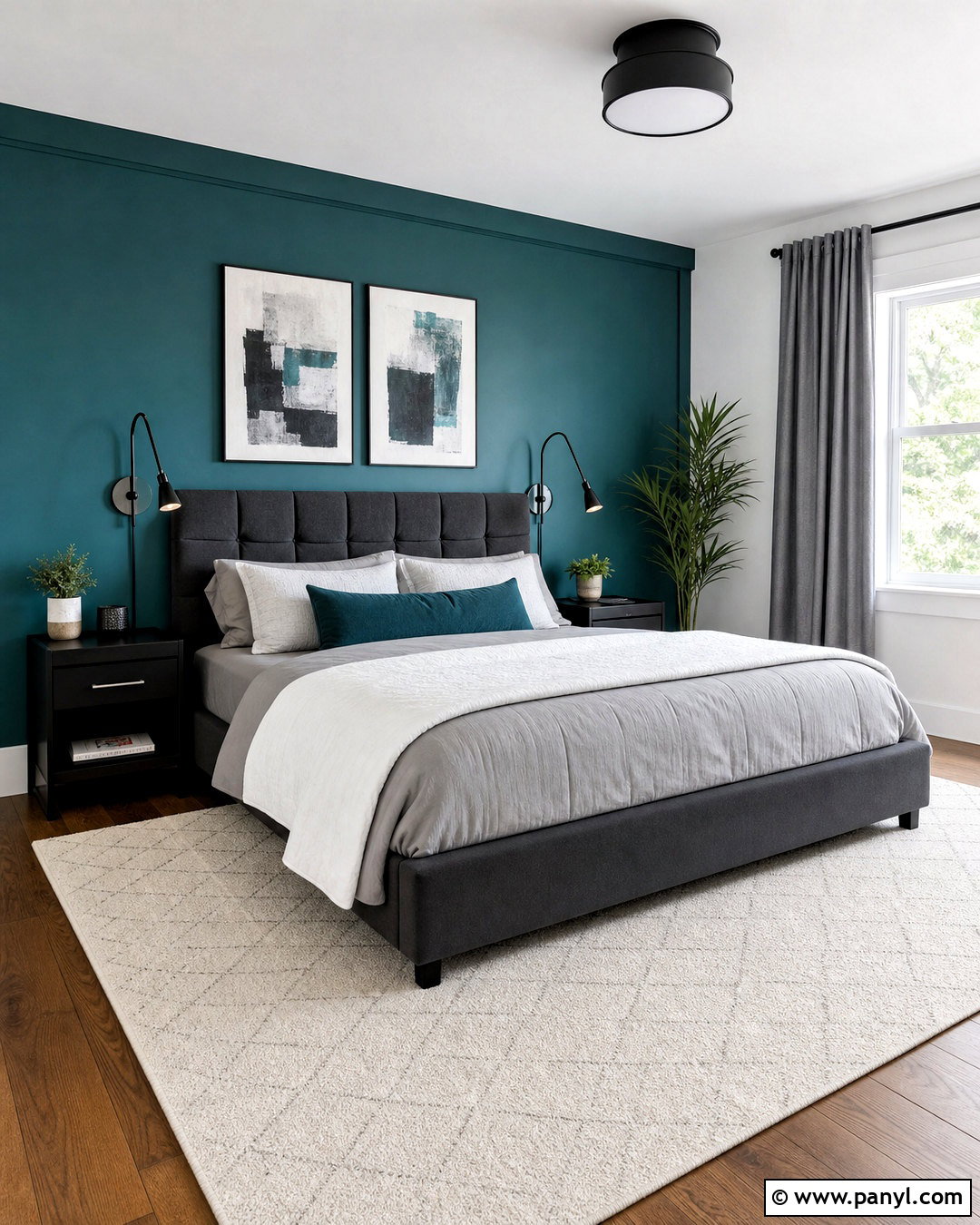 Teal And Gray Bedroom - 20 teal wall bedroom ideas