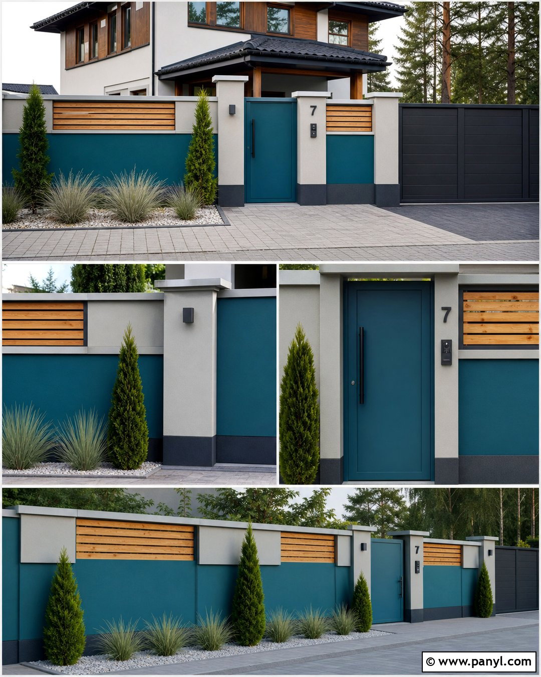 Teal And Light Gray Compound Wall - 30 compound wall colour combinations
