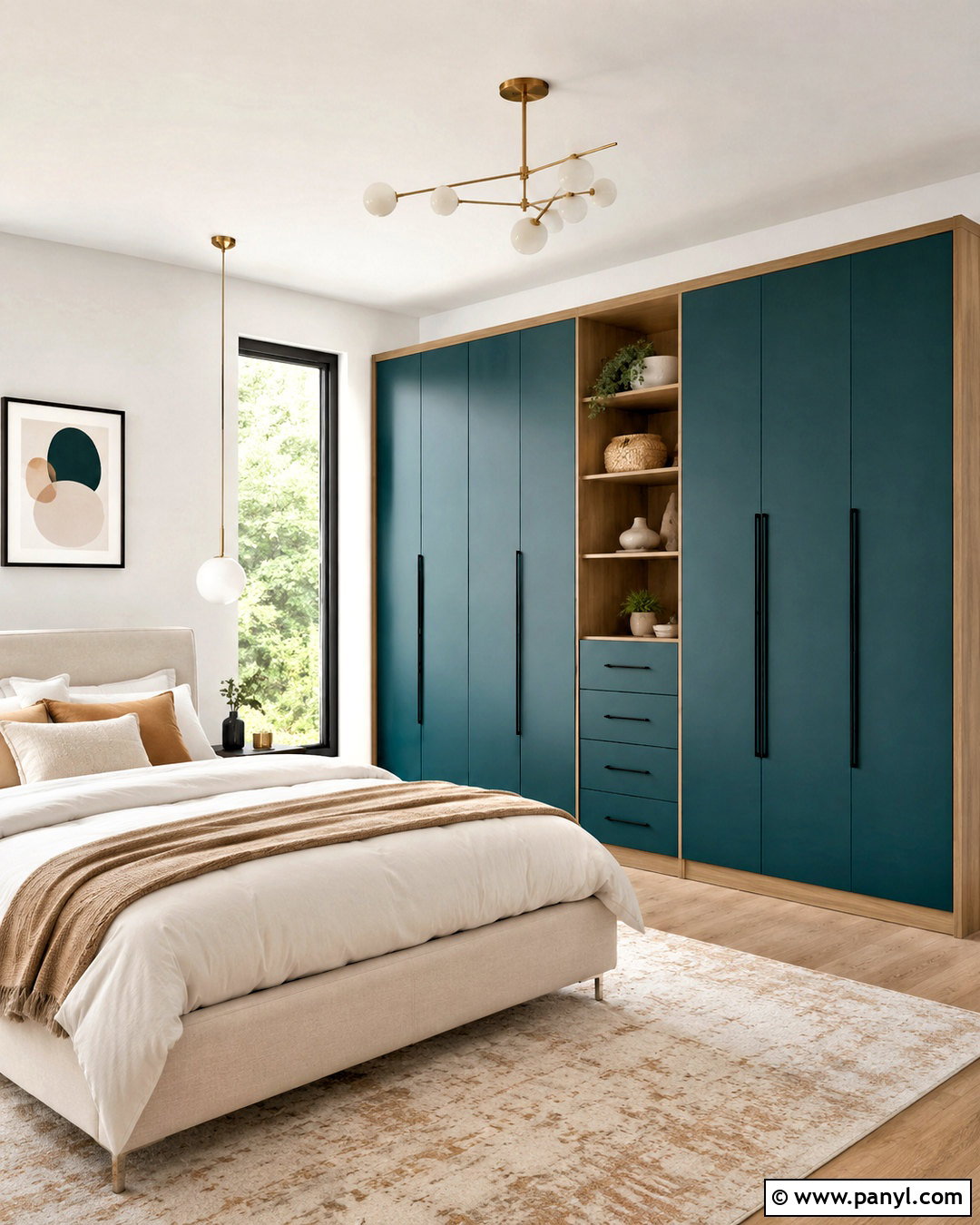 Teal And Light Oak Wardrobe - 20 colour coordinated wardrobe ideas