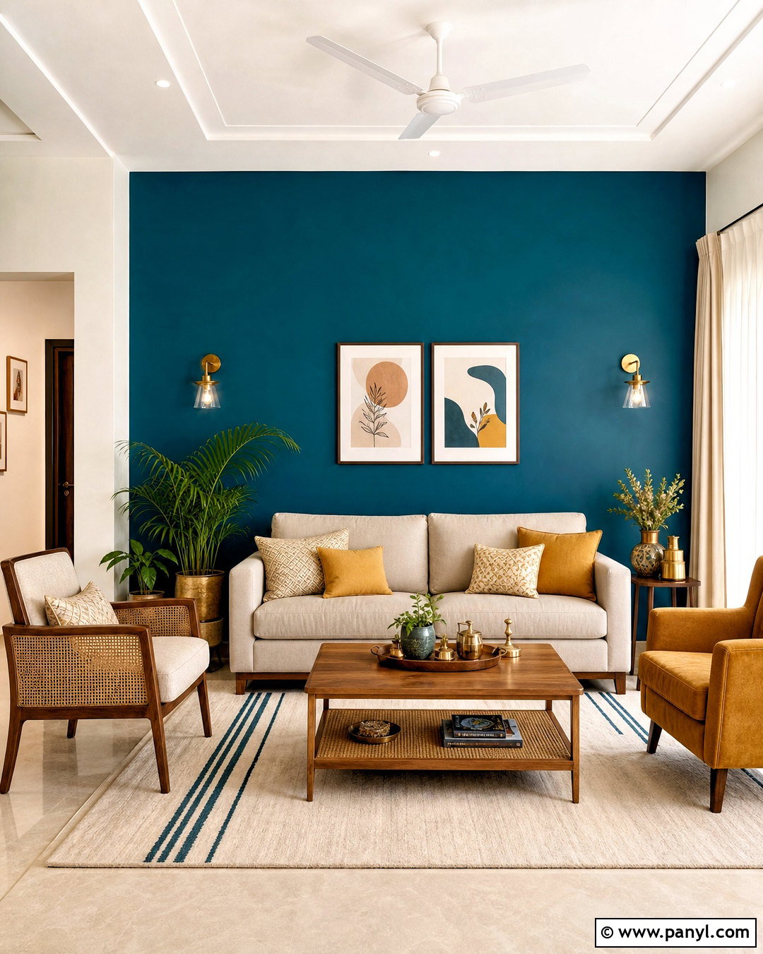 Teal And Milky White Hall Paint - 20 hall colour paint living rooms indian ideas