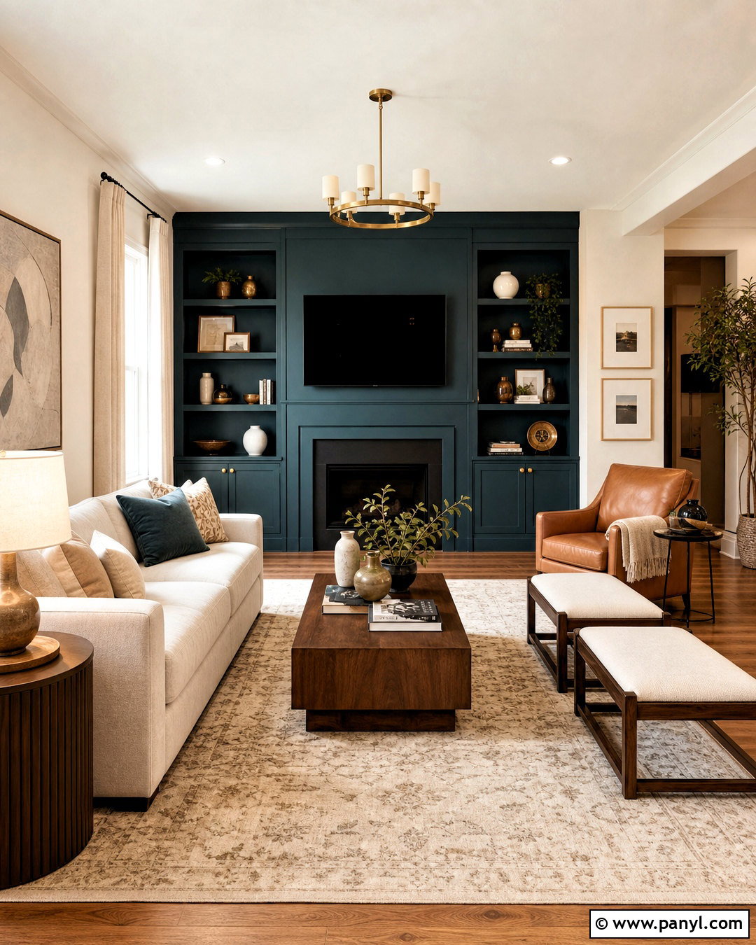 Teal And Milky White Hall Room - 20 hall room color ideas