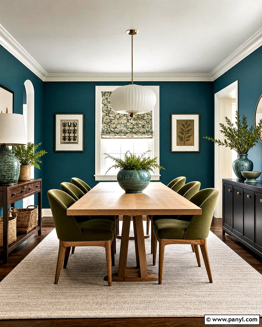 Teal And Moss Green Dining Room - 20 green and blue decor ideas