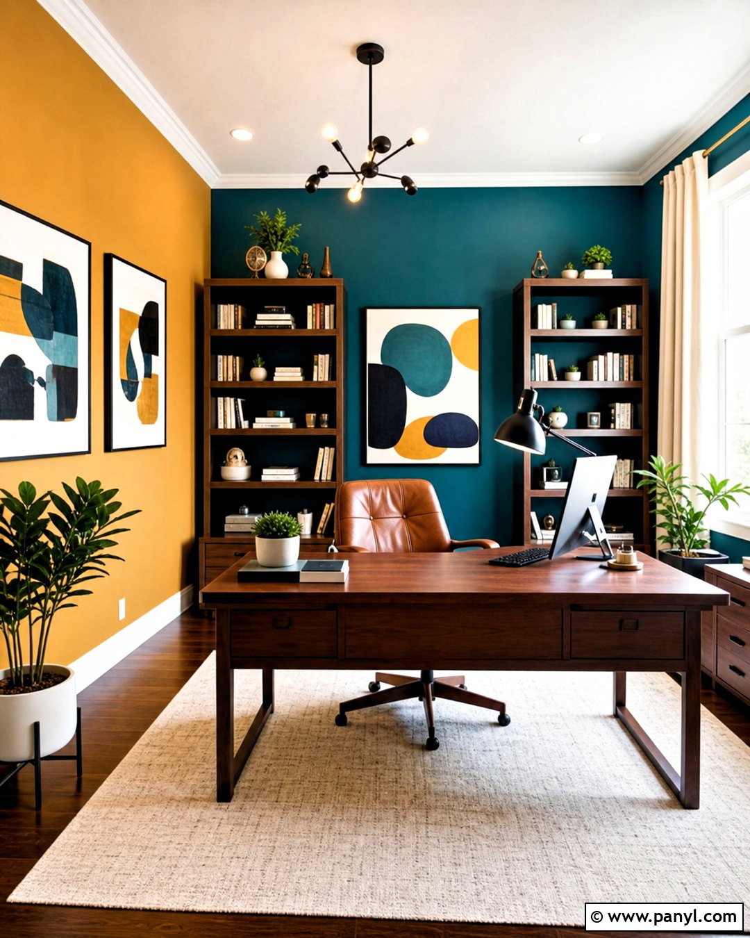 Teal And Mustard Yellow Wall Colour Combination - 20 wall colour combinations