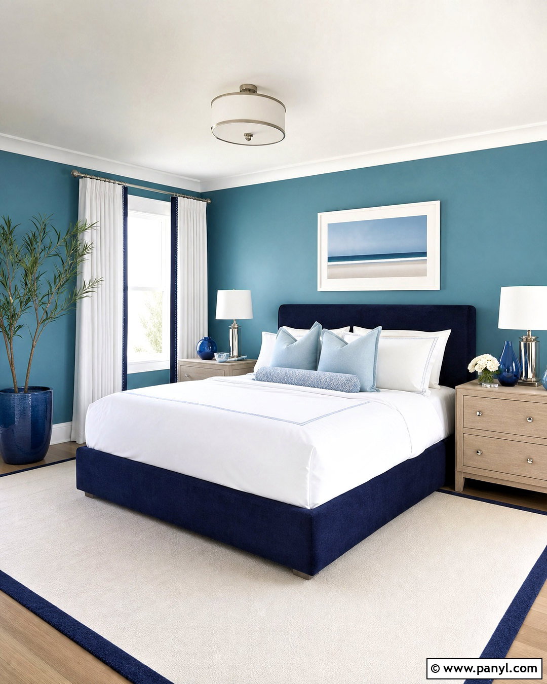 Teal And Navy Bedroom - 20 teal wall bedroom ideas