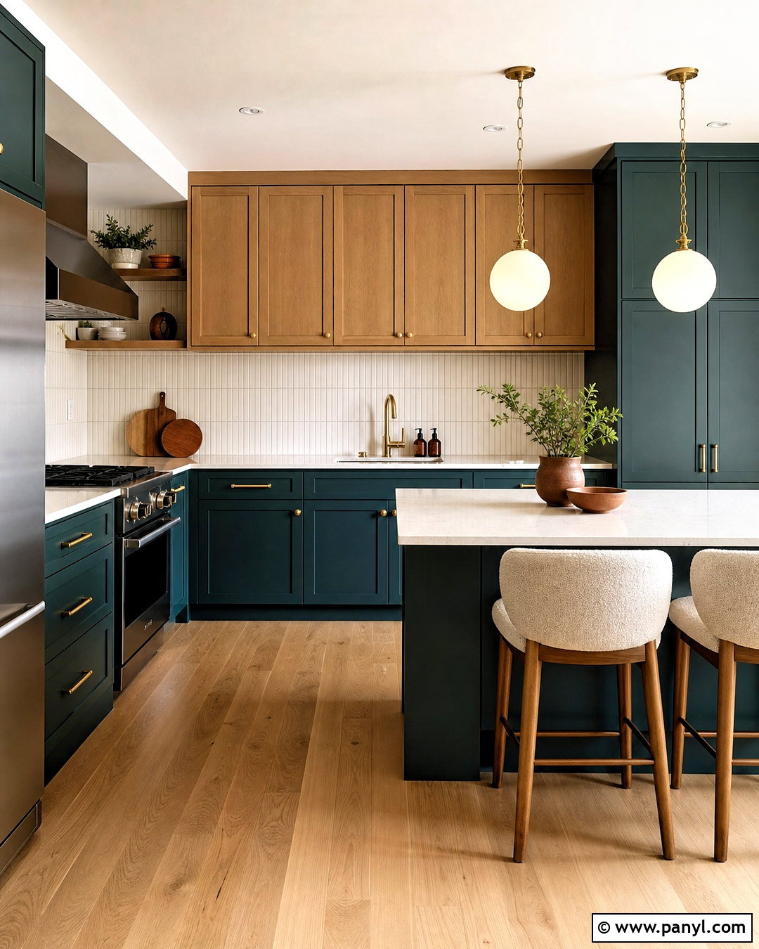 Teal And Oak Kitchen - 20 kitchen room colour ideas