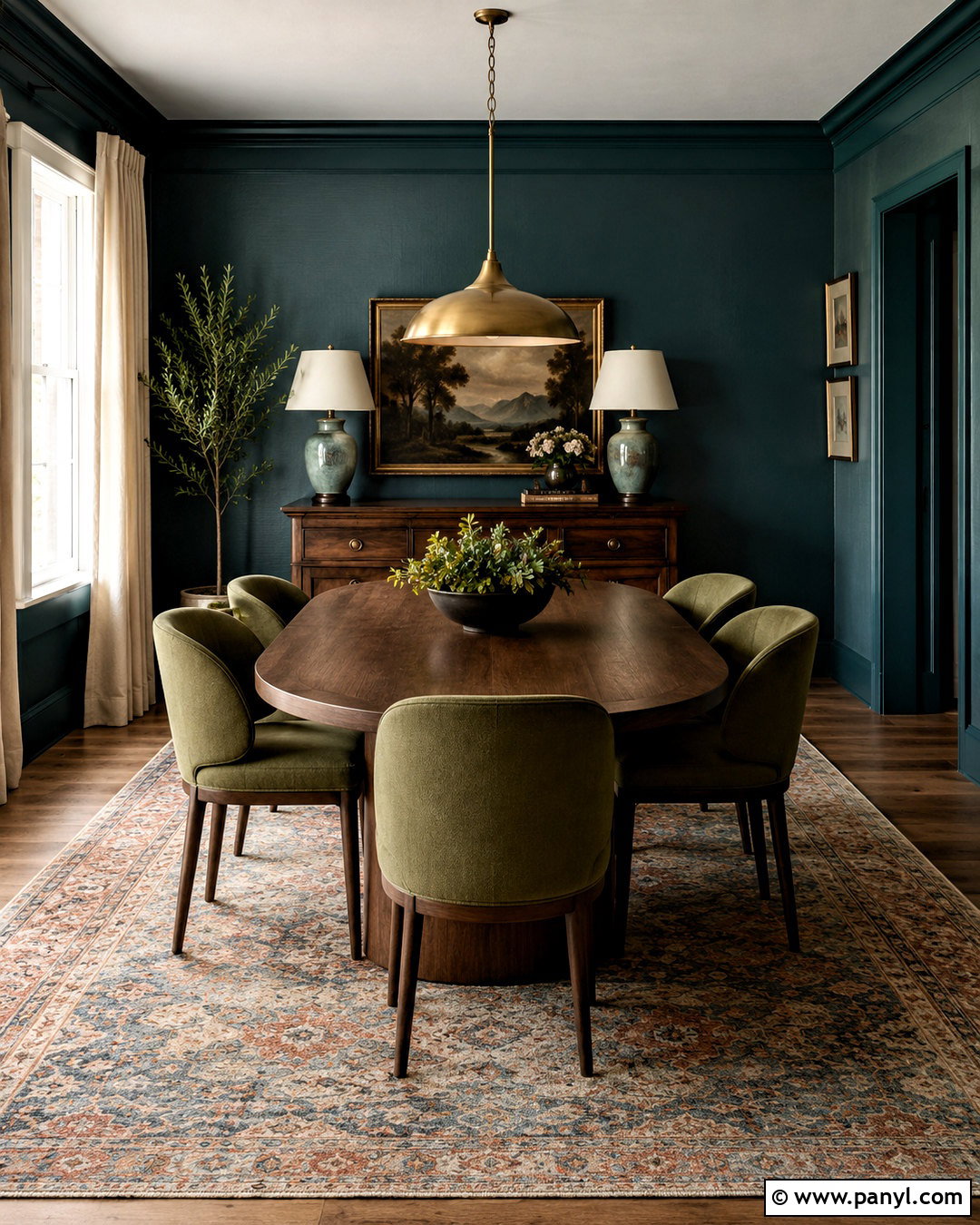 Teal And Olive Green Dining Room - 20 blue and green interior design ideas