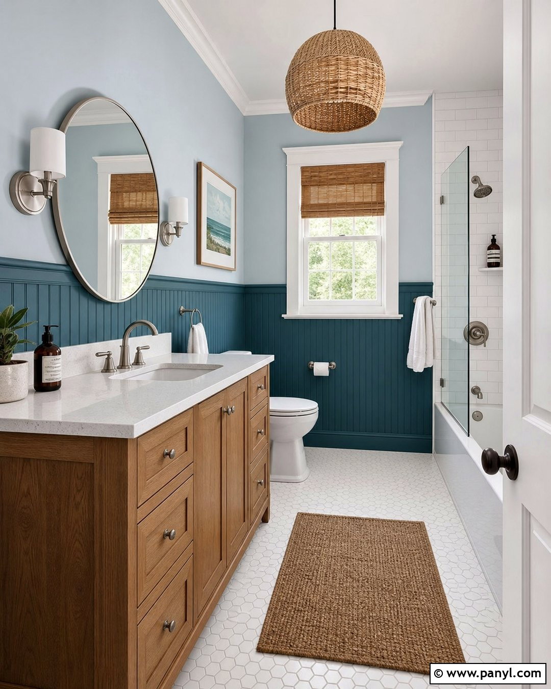 Teal And Pale Blue Two Tone Walls - 45 two tone walls