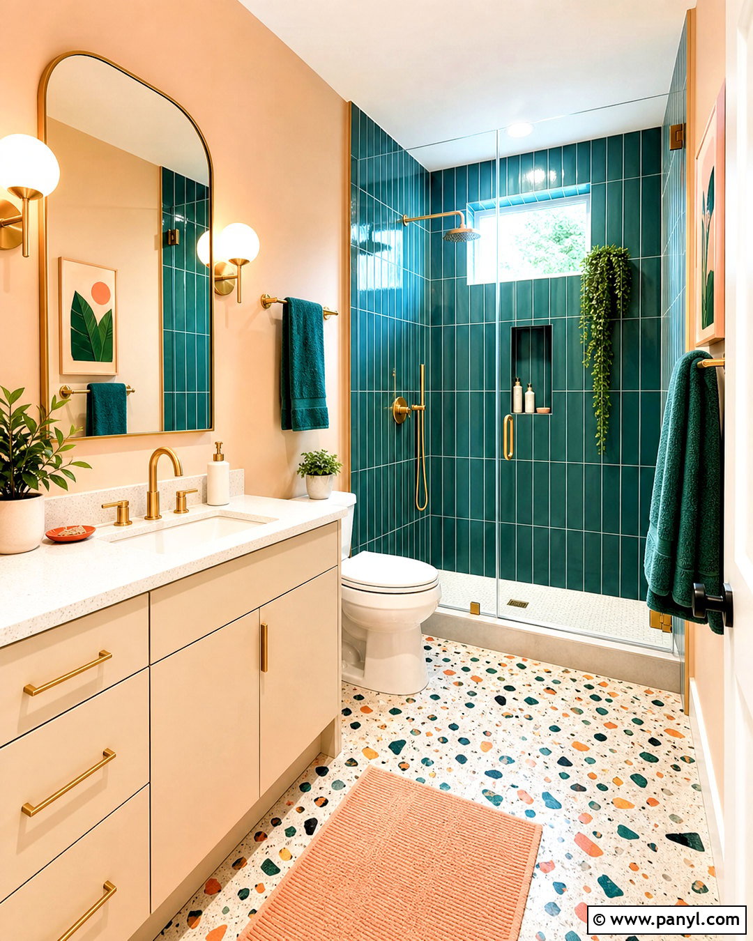 Teal And Peach Bathroom - 20 bathroom colour ideas