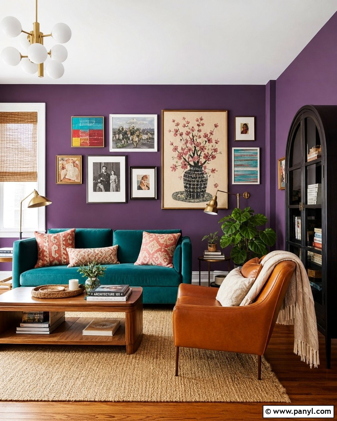 Teal And Purple Accent Wall Living Room - 30 Purple Accent Wall Living Room Ideas