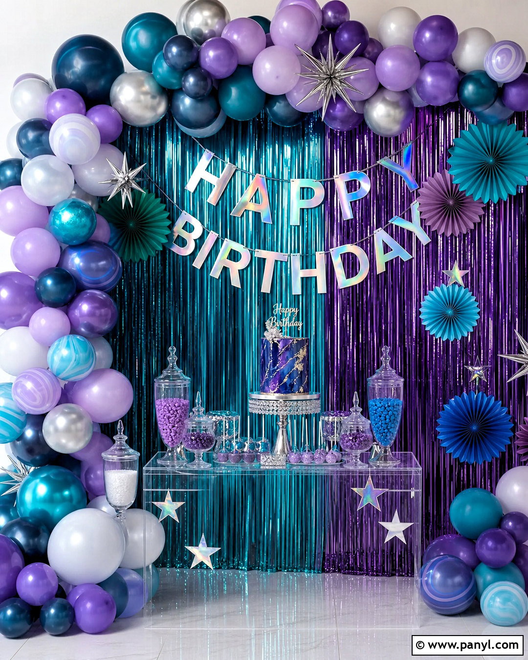 Teal And Purple Foil Curtain Backdrop - 20 foil curtain backdrop ideas birthday ideas