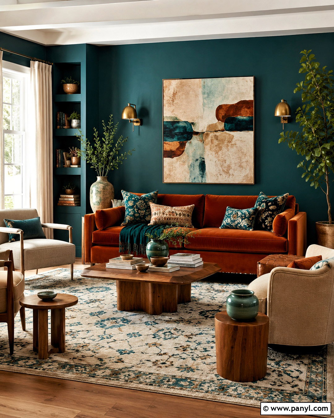 Teal And Rust Living Room - 20 colour schemes for living room ideas