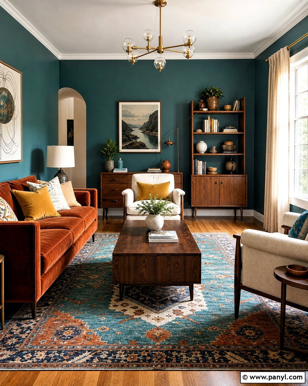 Teal And Rust Sitting Room - 20 sitting room colour ideas