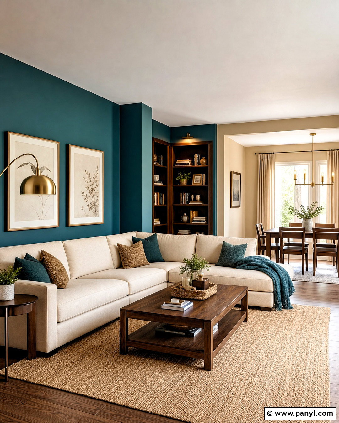 Teal And Sand Two Tone Living Room Walls - 20 two tone living room walls