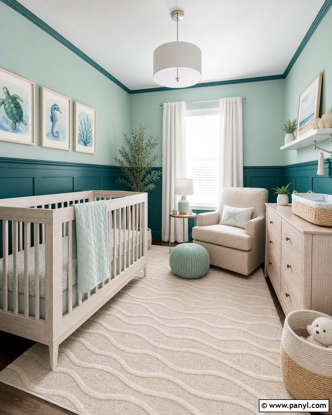 Teal And Soft Aqua Nursery Walls - 25 Two Tone Nursery Walls