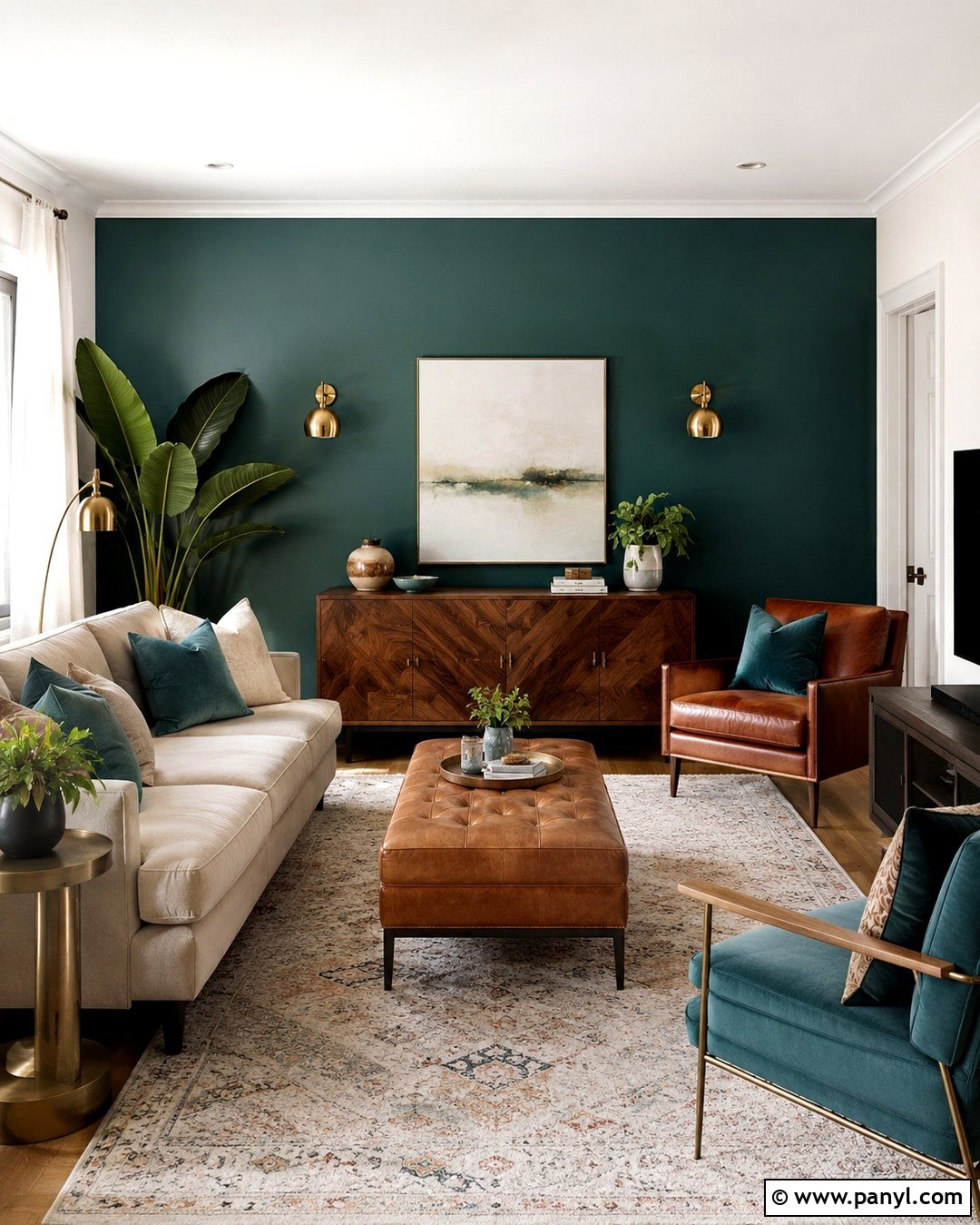 Teal And Soft White Hall Walls - 20 Colour Combinations For Hall Wall Ideas