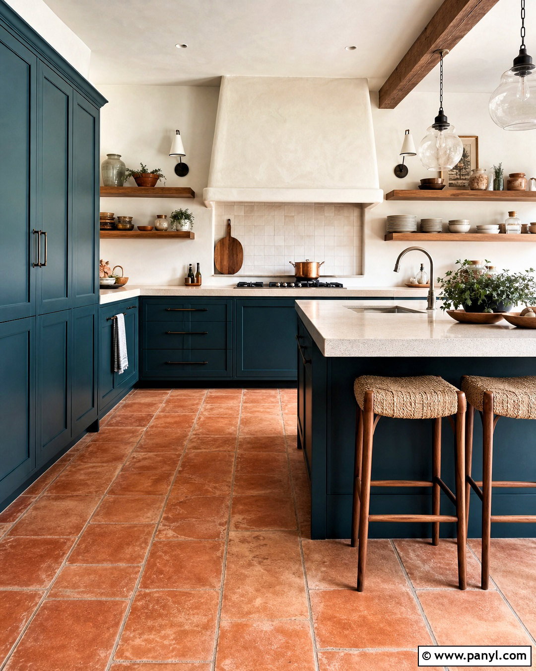 Teal And Terracotta Kitchen - 20 kitchen colours ideas