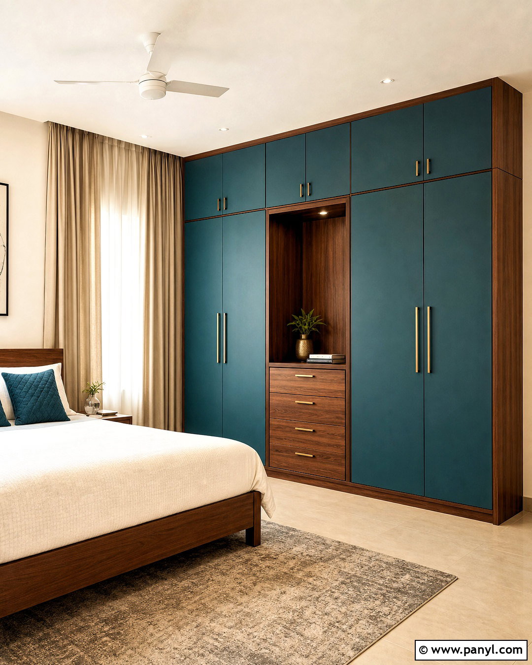 Teal And Walnut Almirah - 20 almirah color ideas