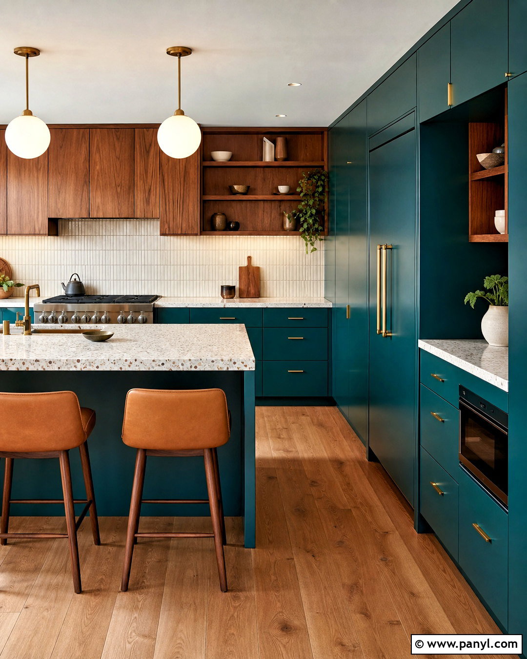 Teal And Walnut Kitchen Palette - 20 kitchen color palette ideas