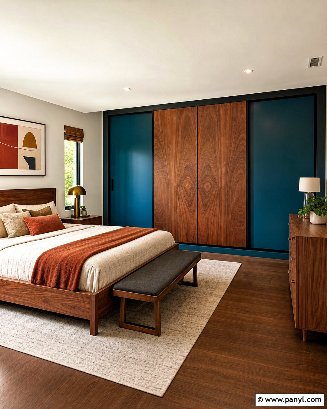 Teal And Walnut Sliding Wardrobe - 20 sliding wardrobe color ideas bedroom ideas