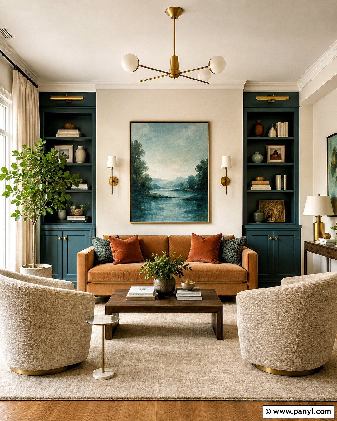 Teal And Warm Beige Drawing Room - 20 drawing room colour combinations