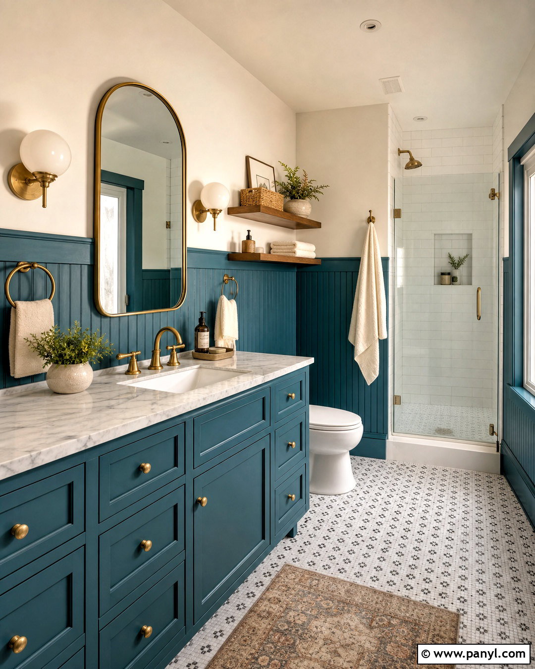 Teal And Warm White Bathroom Walls - 20 two color wall ideas