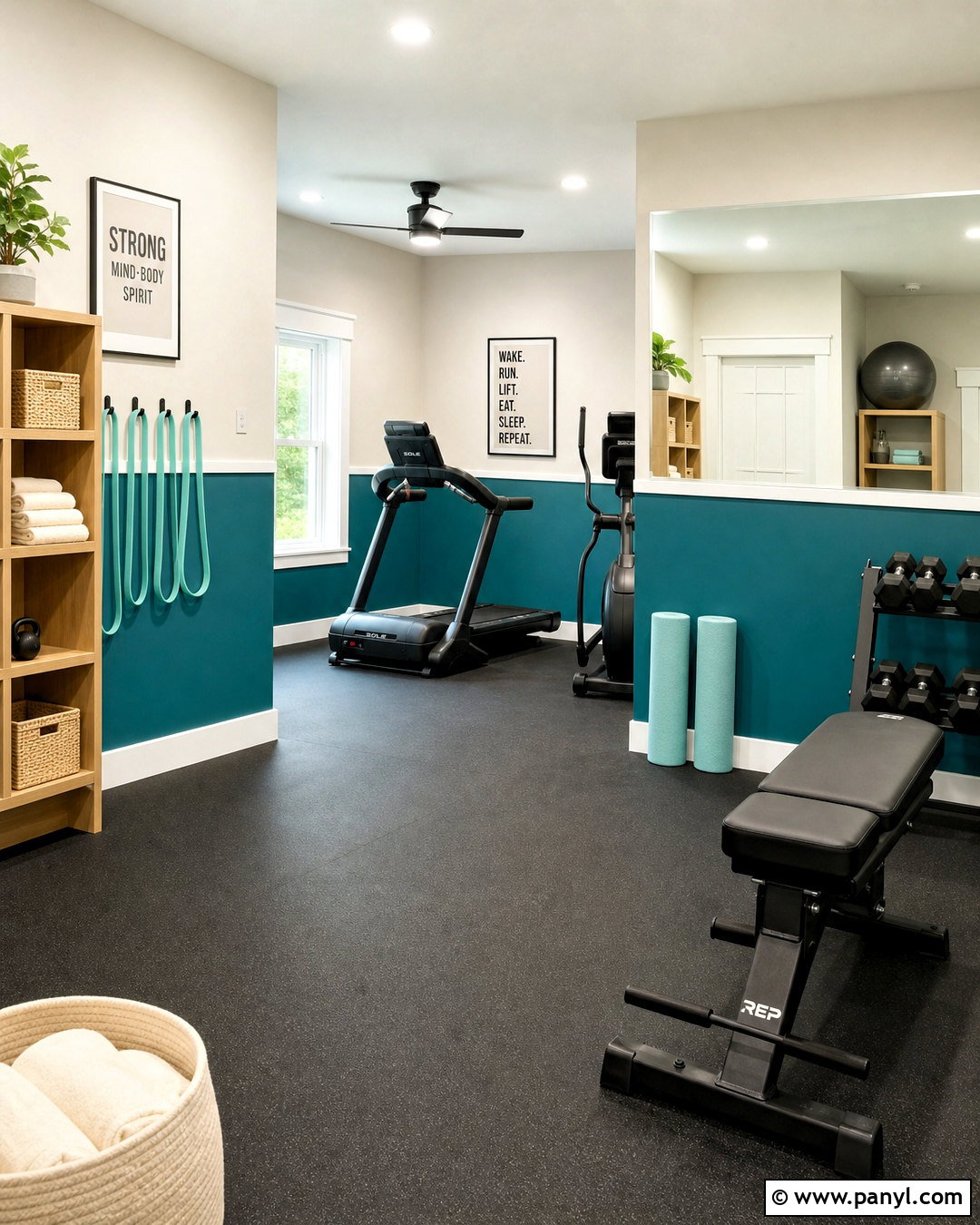 Teal And Warm White Gym Color Scheme - 20 gym color scheme ideas