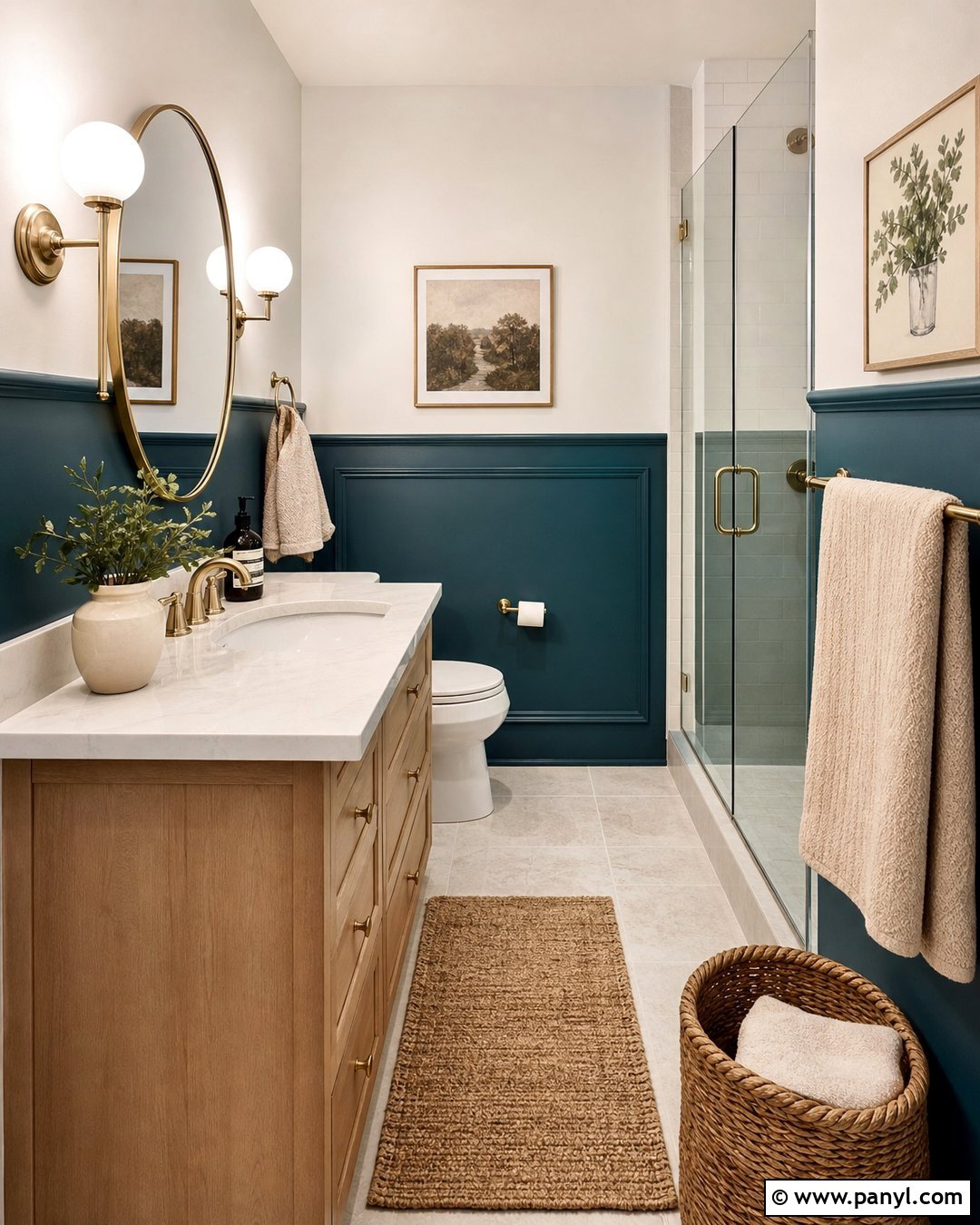 Teal And Warm White Two Tone Wall - 35 2 Tone Wall Paint Ideas