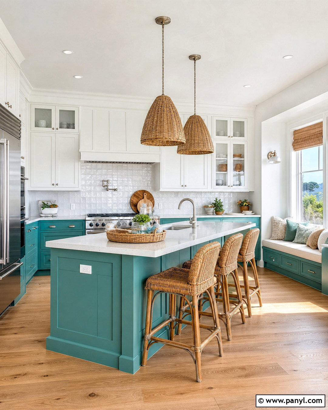 Teal And White Coastal Kitchen - 20 teal and white kitchen ideas