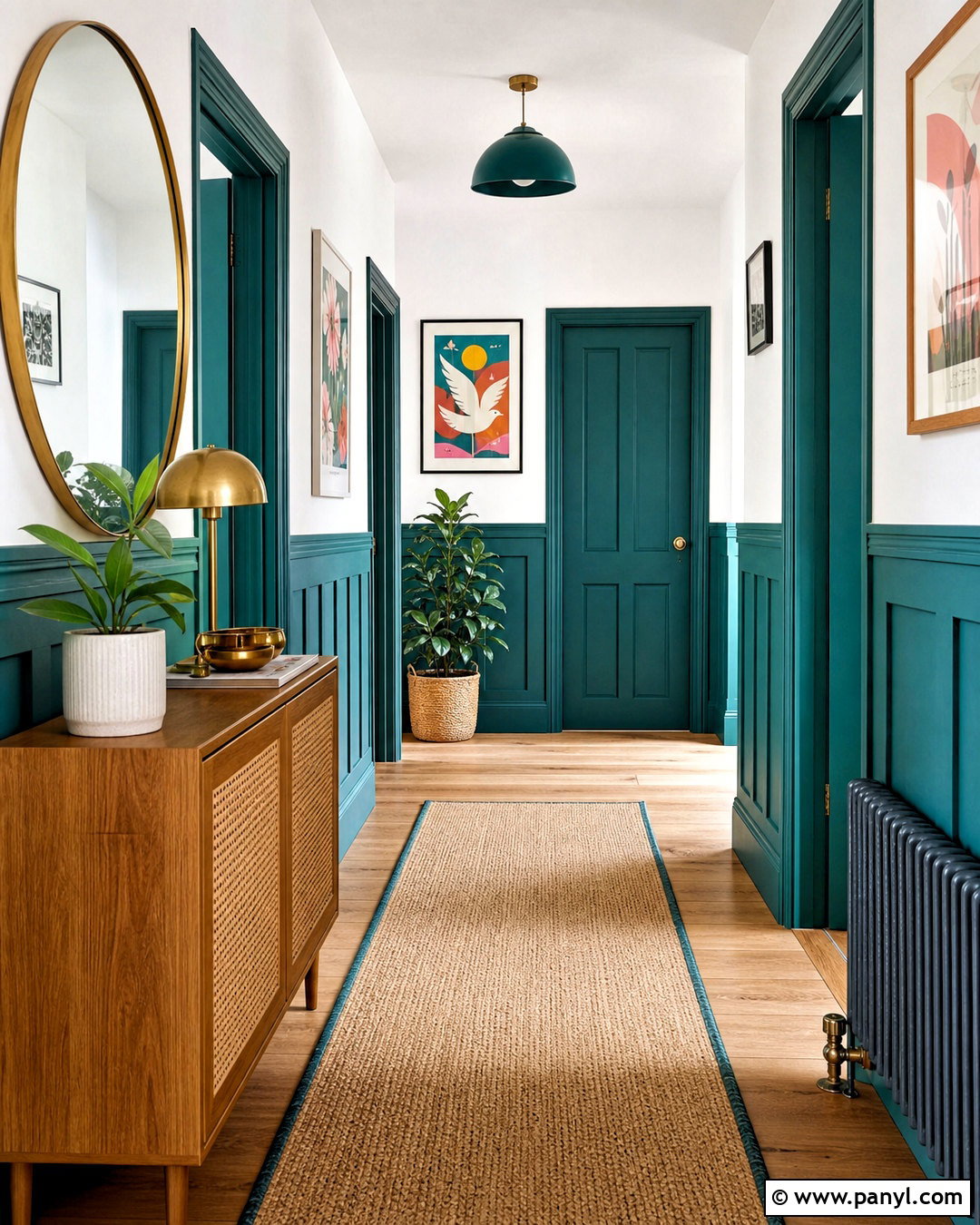 Teal And White Hallway - 20 two tone hallway ideas