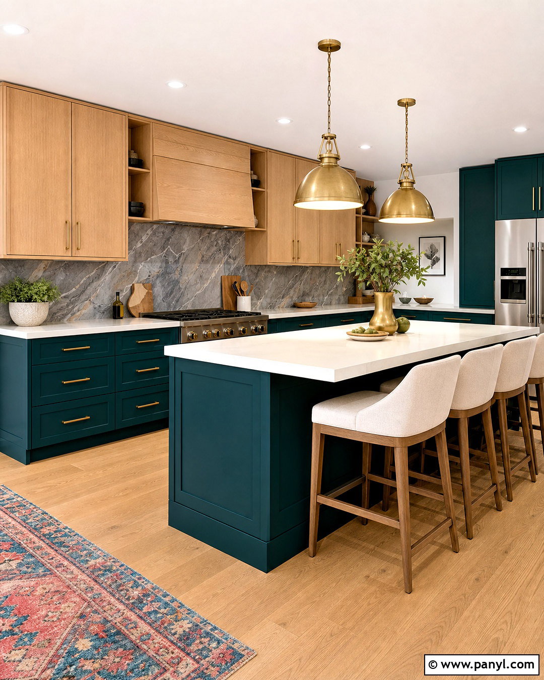 Teal And White Oak Kitchen Color Scheme - 20 kitchen ideas color schemes