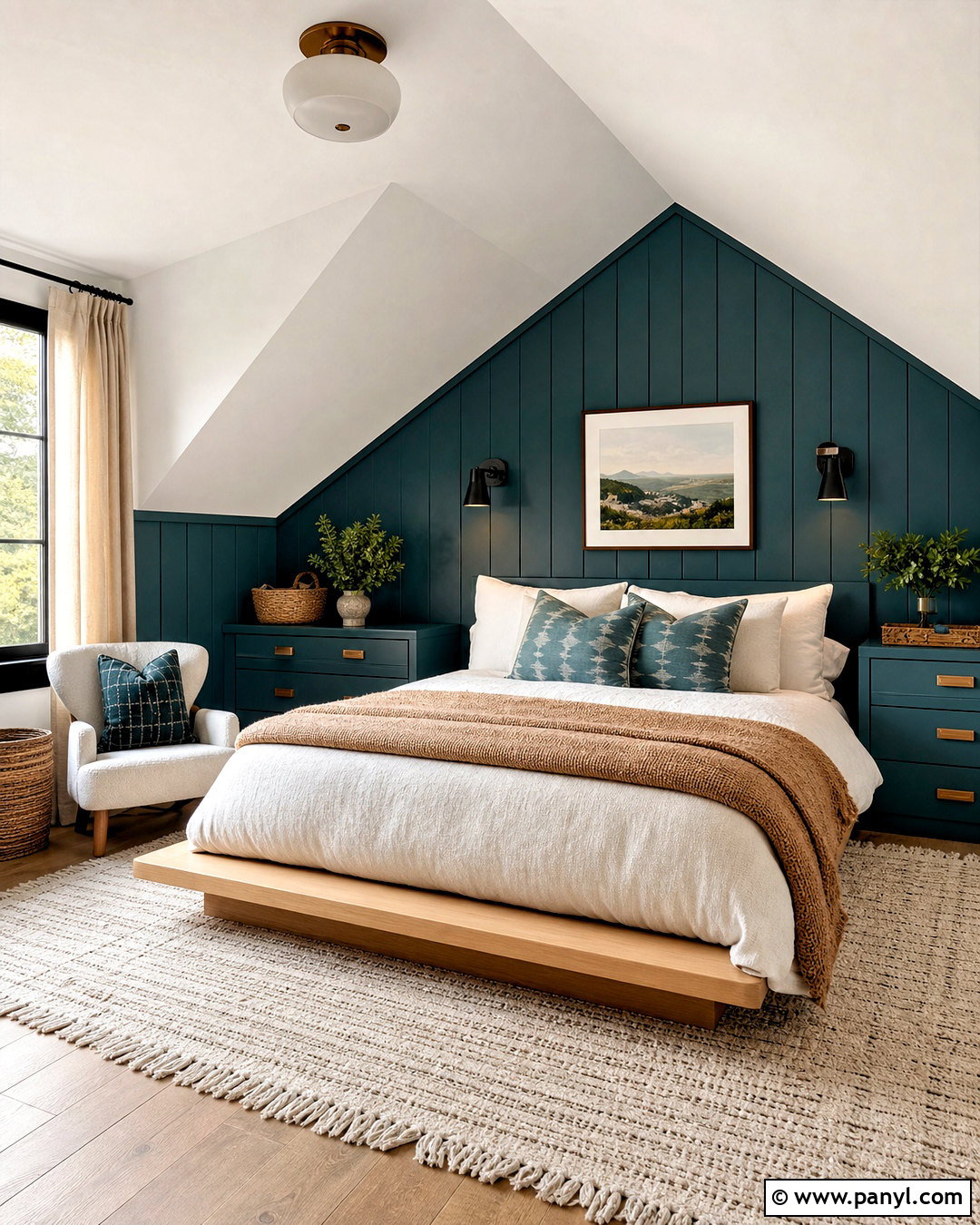 Teal Attic Bedroom - 20 teal wall bedroom ideas