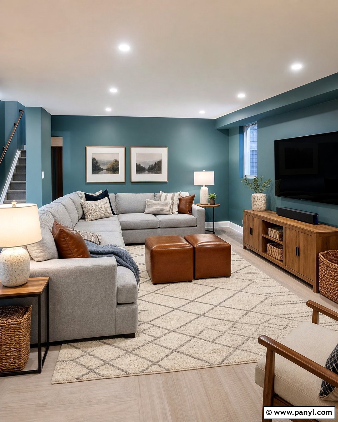 Teal Basement Walls With Light Furniture - 30 teal painted walls