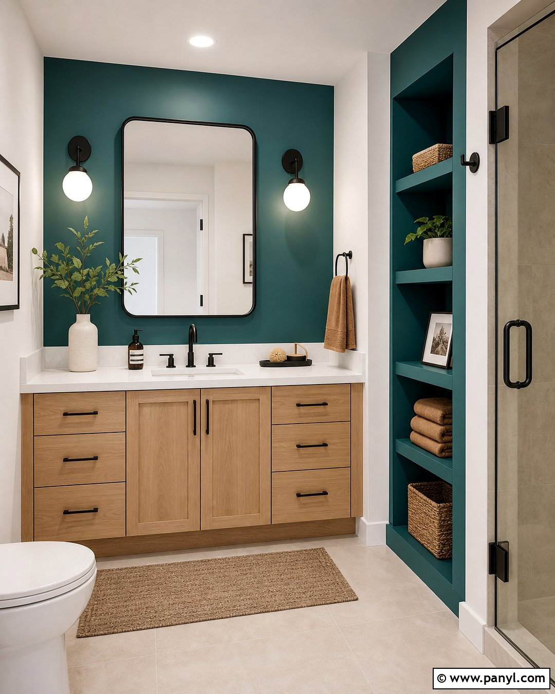 Teal Bathroom Accent Wall - 30 Accent Wall Bathroom Painted Ideas