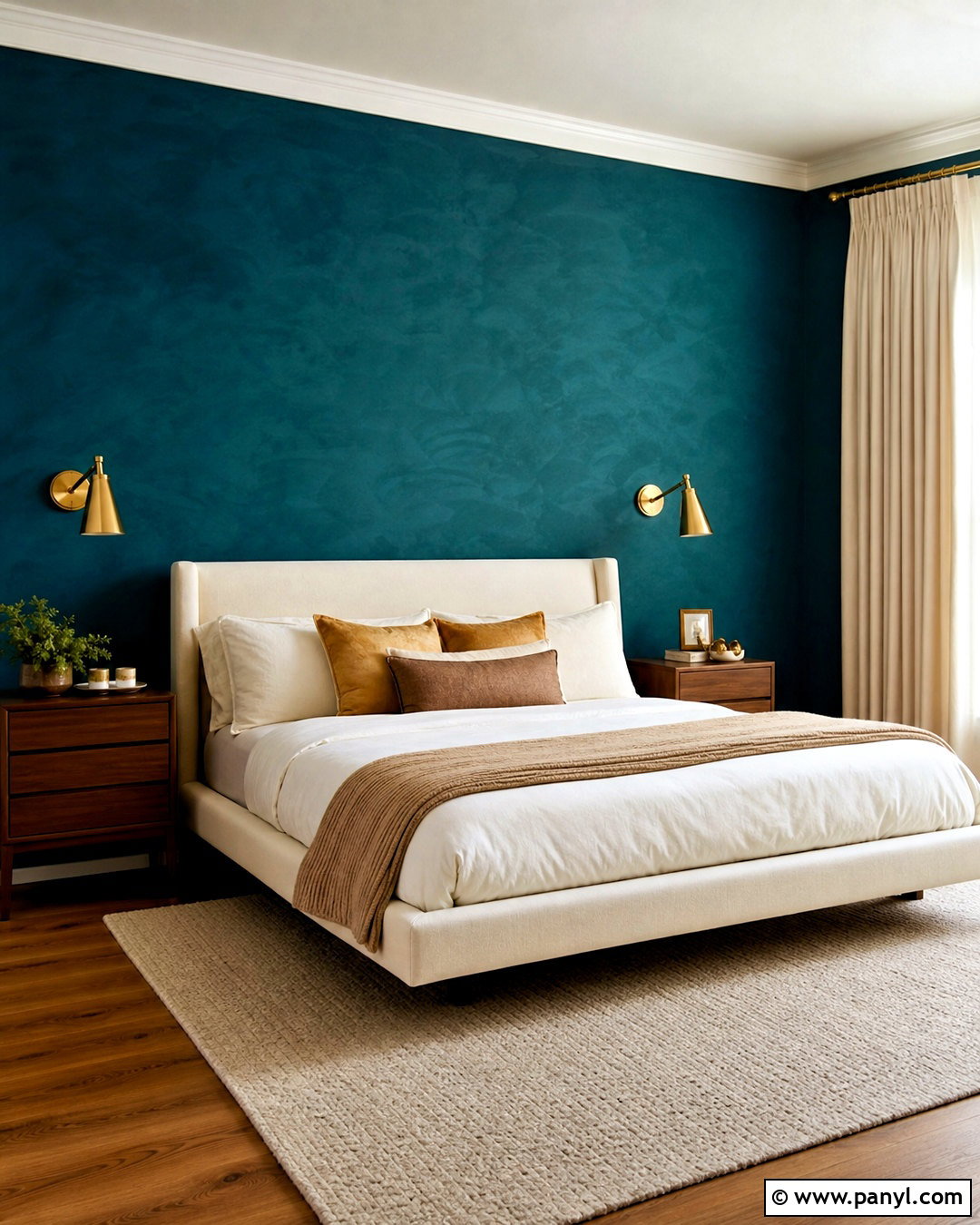 Teal Bedroom Wall With Suede Texture - 20 royal paint wall design for bedroom ideas
