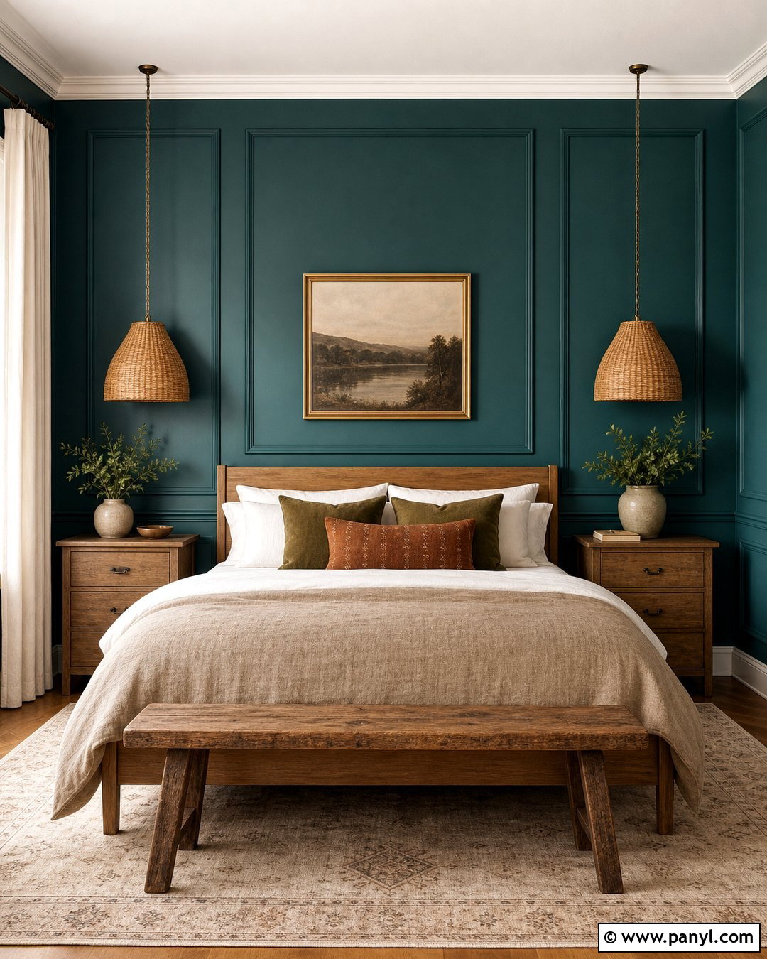 Teal Bedroom Walls With Wood Paneling - 30 teal painted walls